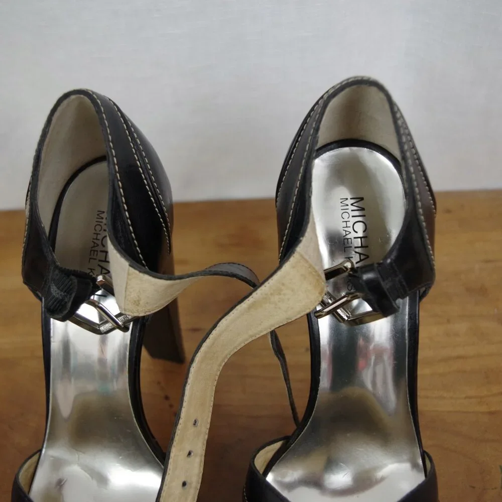 Michael; Michael Kors Platform High Open Toed Heels Size 9.5M - Picture 8 of 12